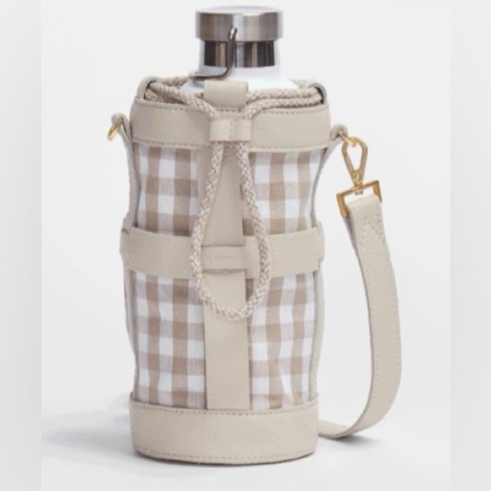Hammitt Beige Plaid Crossbody Bottle Carrier
